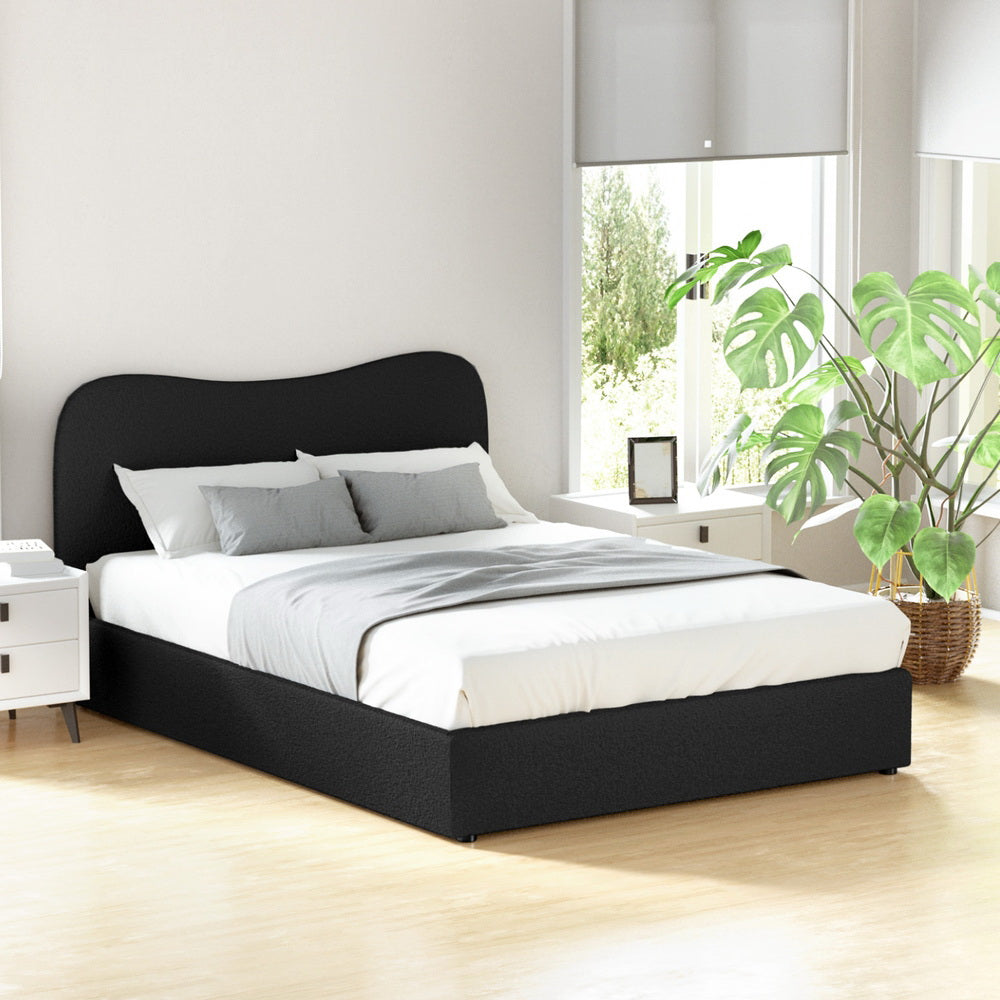 Dara Boucle Upholstered Bed Frame — Double