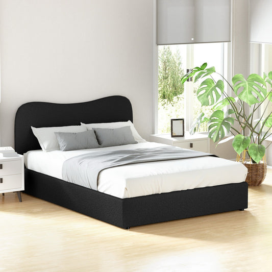 Dara Boucle Upholstered Bed Frame — Double