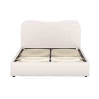 Artiss Dara Boucle Bed Frame — Double with Padded Headboard, White