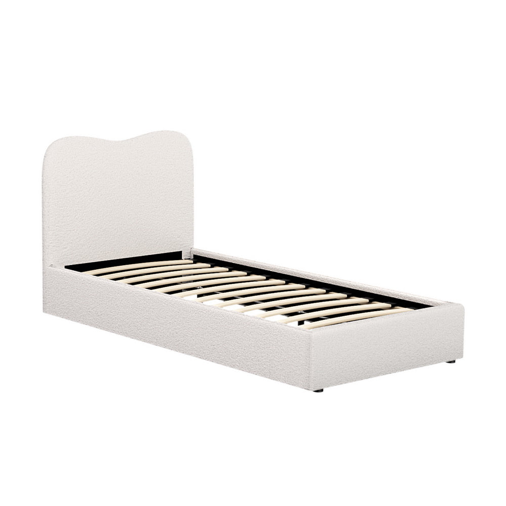 Dara Boucle Upholstered Bed Frame — Single