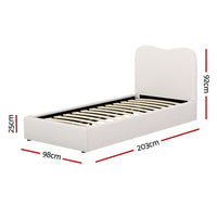 Dara Boucle Upholstered Bed Frame — Single