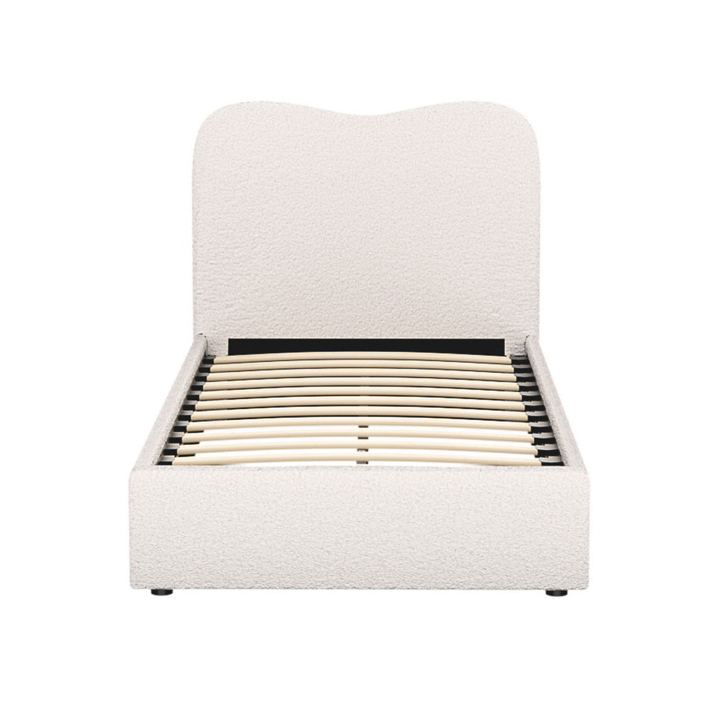 Dara Boucle Upholstered Bed Frame — Single