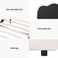 Fion Boucle Gas Lift Bed Frame — Double