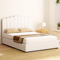 Fion Boucle Gas Lift Bed Frame — Double