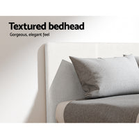 Artiss Neo Boucle Bed Frame — Double with Slat Support, Teddy Beige