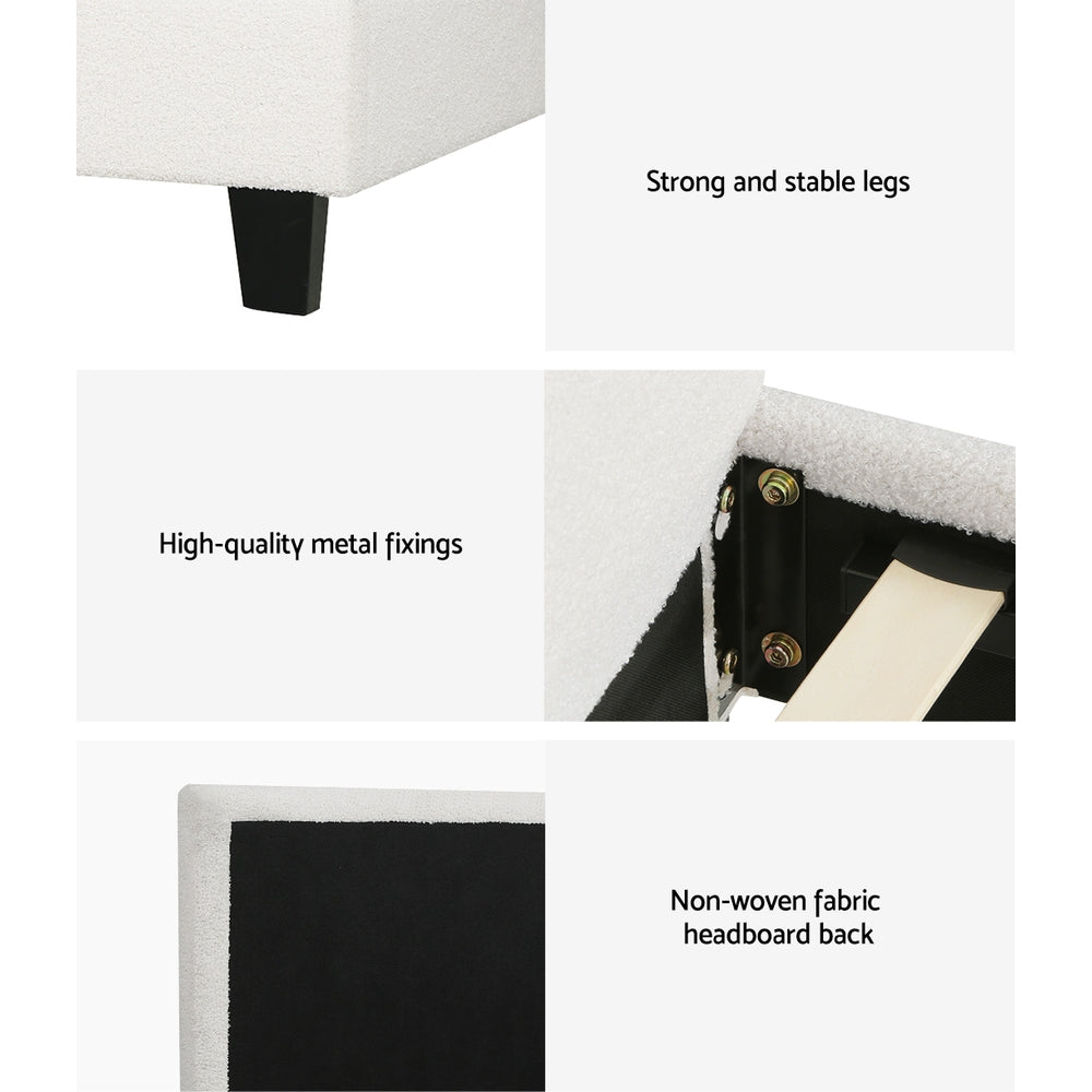 Neo Boucle Upholstered Bed Frame — Single