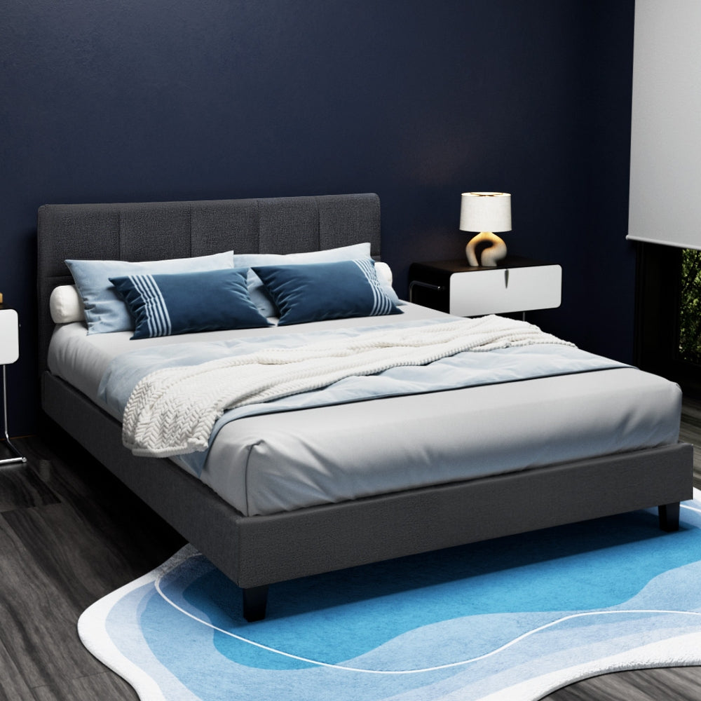 Tino Metal Bed Frame — Double, Charcoal