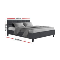 Tino Metal Bed Frame — Double, Charcoal