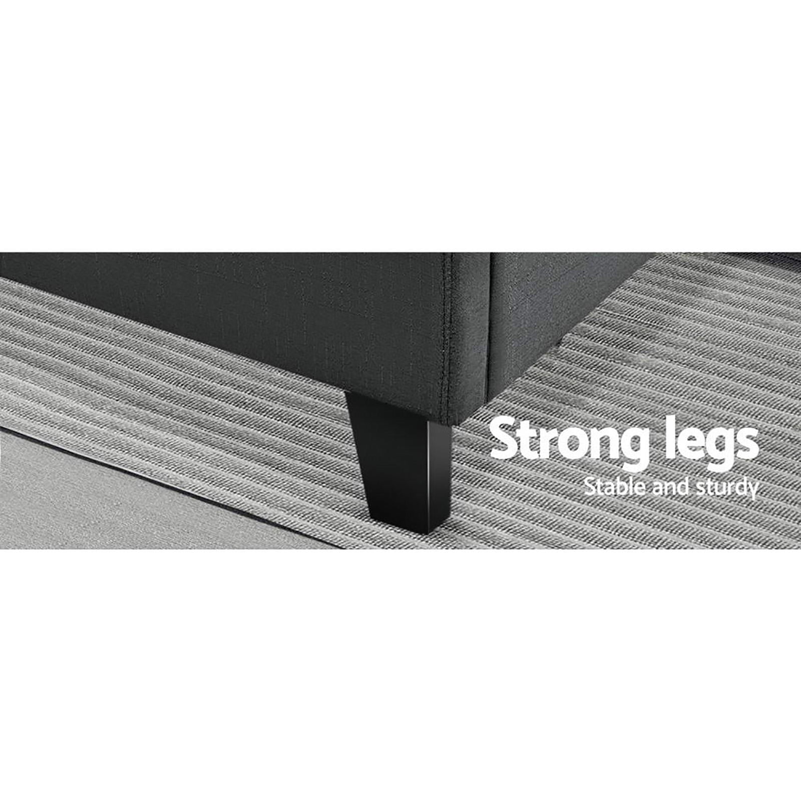 Tino Metal Bed Frame — Double, Charcoal