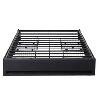 Artiss Double Bed Frame with Storage Drawers RGB Lights Charging Station Upholstered Fabric