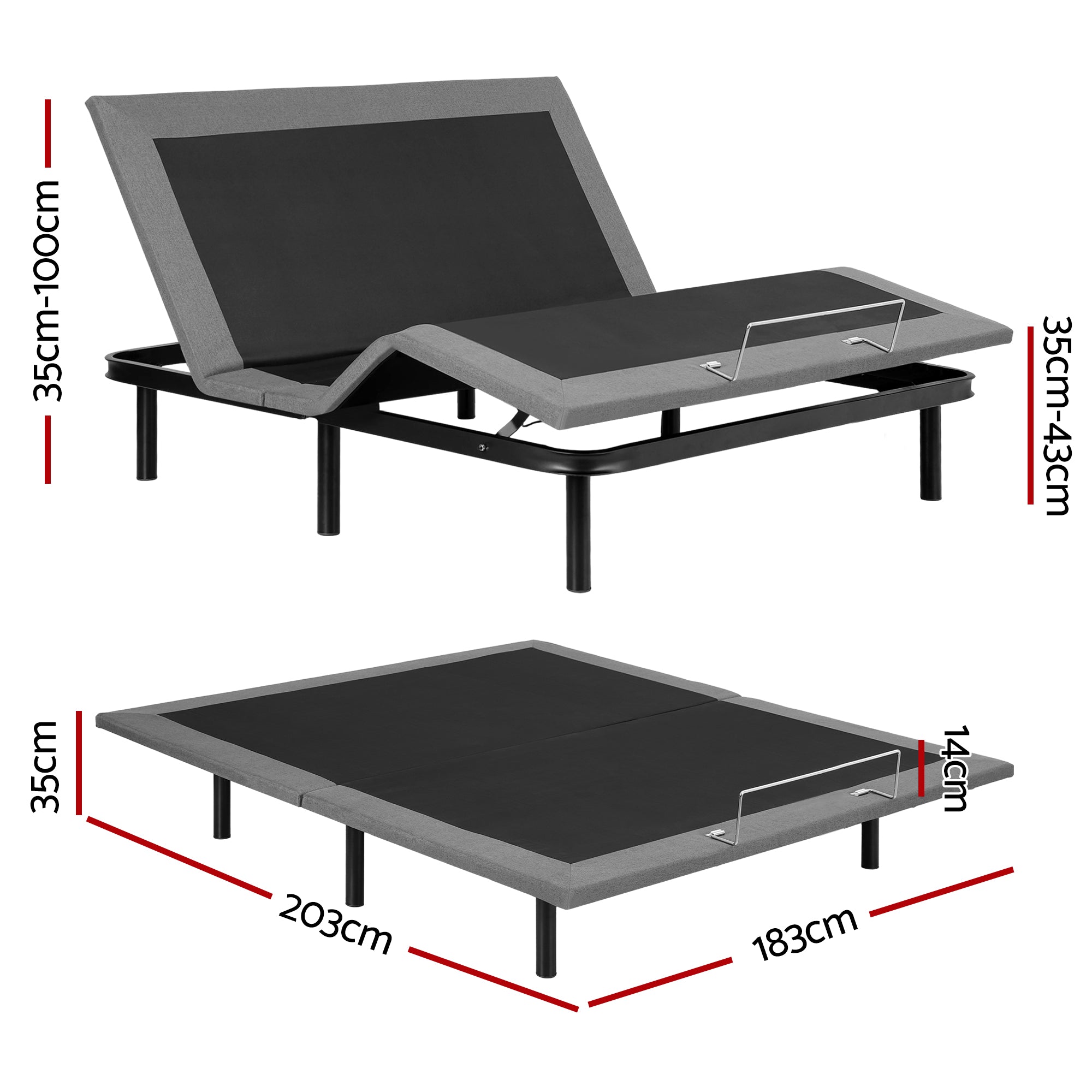 Artiss Electric Adjustable Bed Frame — King, Zero Gravity with Wireless Remote