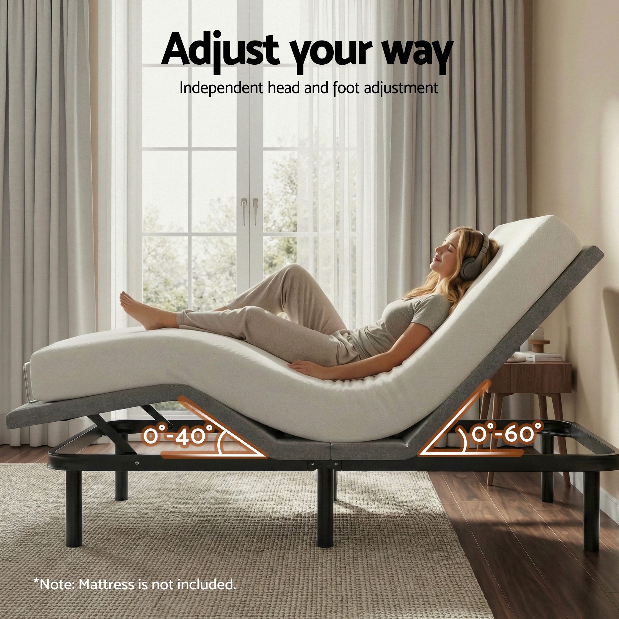 Artiss Electric Adjustable Bed Frame — King, Zero Gravity with Wireless Remote