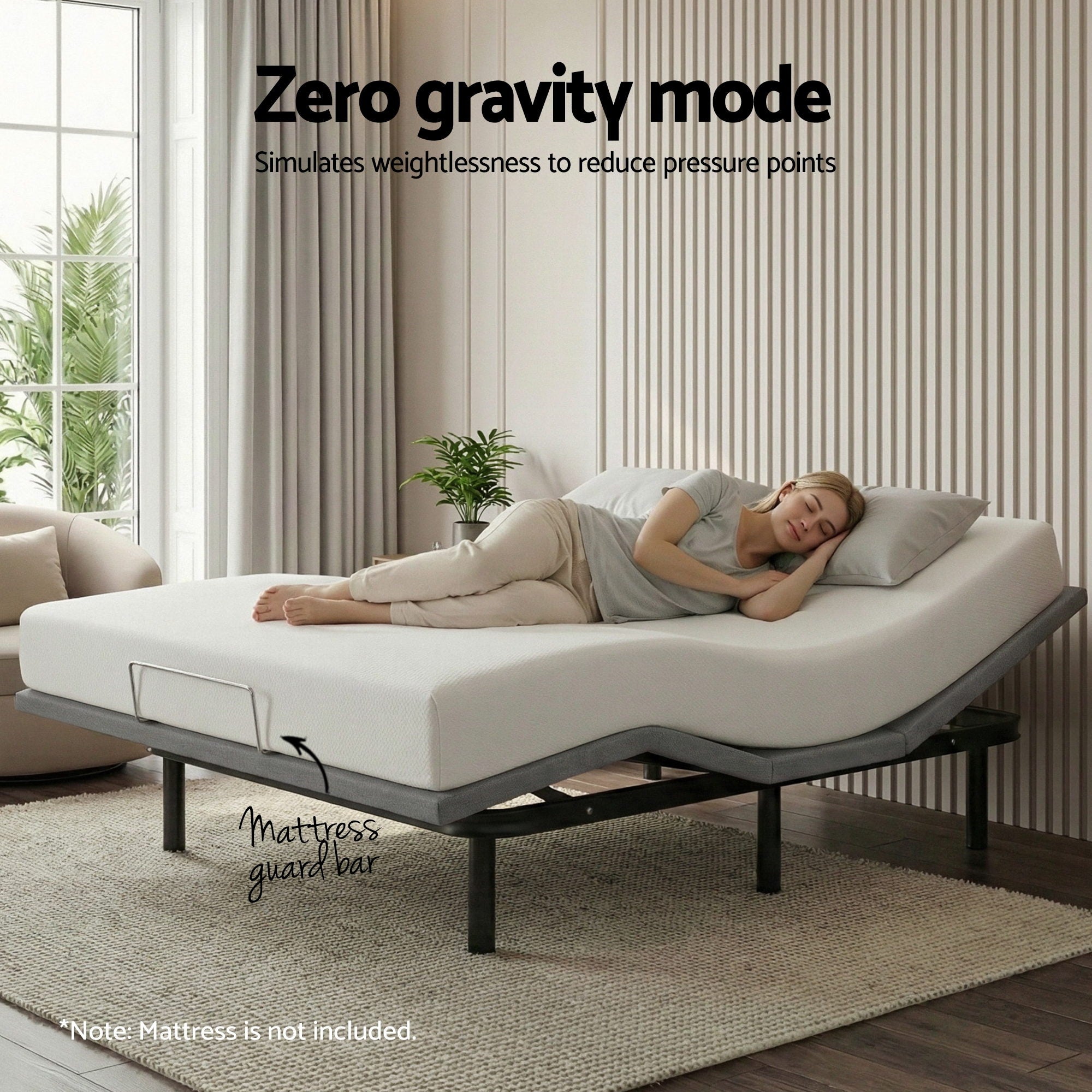 Artiss Electric Adjustable Bed Frame — King, Zero Gravity with Wireless Remote