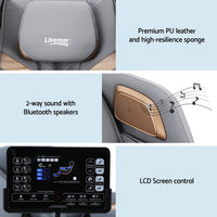 Livemor Massage Chair Electric Recliner Double Core Mechanism Massager ROWA White