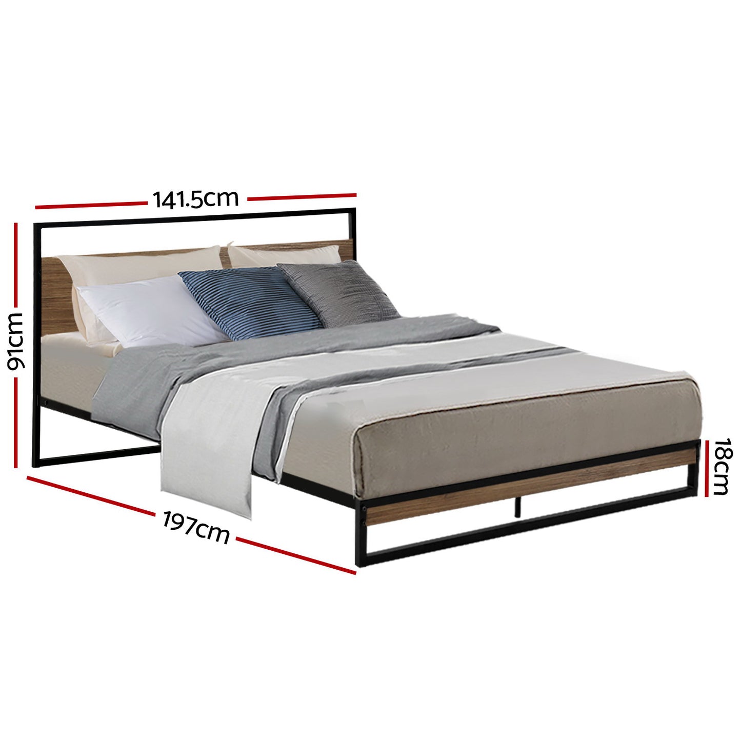 Dane Metal Bed Frame — Double