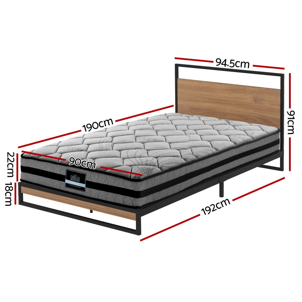 Dane Metal Bed Frame & Mattress Set — Single