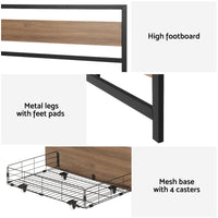 Drew Metal Bed Frame with Storage Drawers — Double