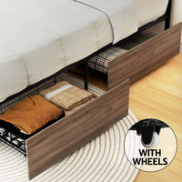 Drew Metal Bed Frame with Storage Drawers — Double