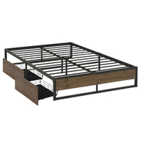 Oslo Metal Bed Frame with Storage Drawers — Double