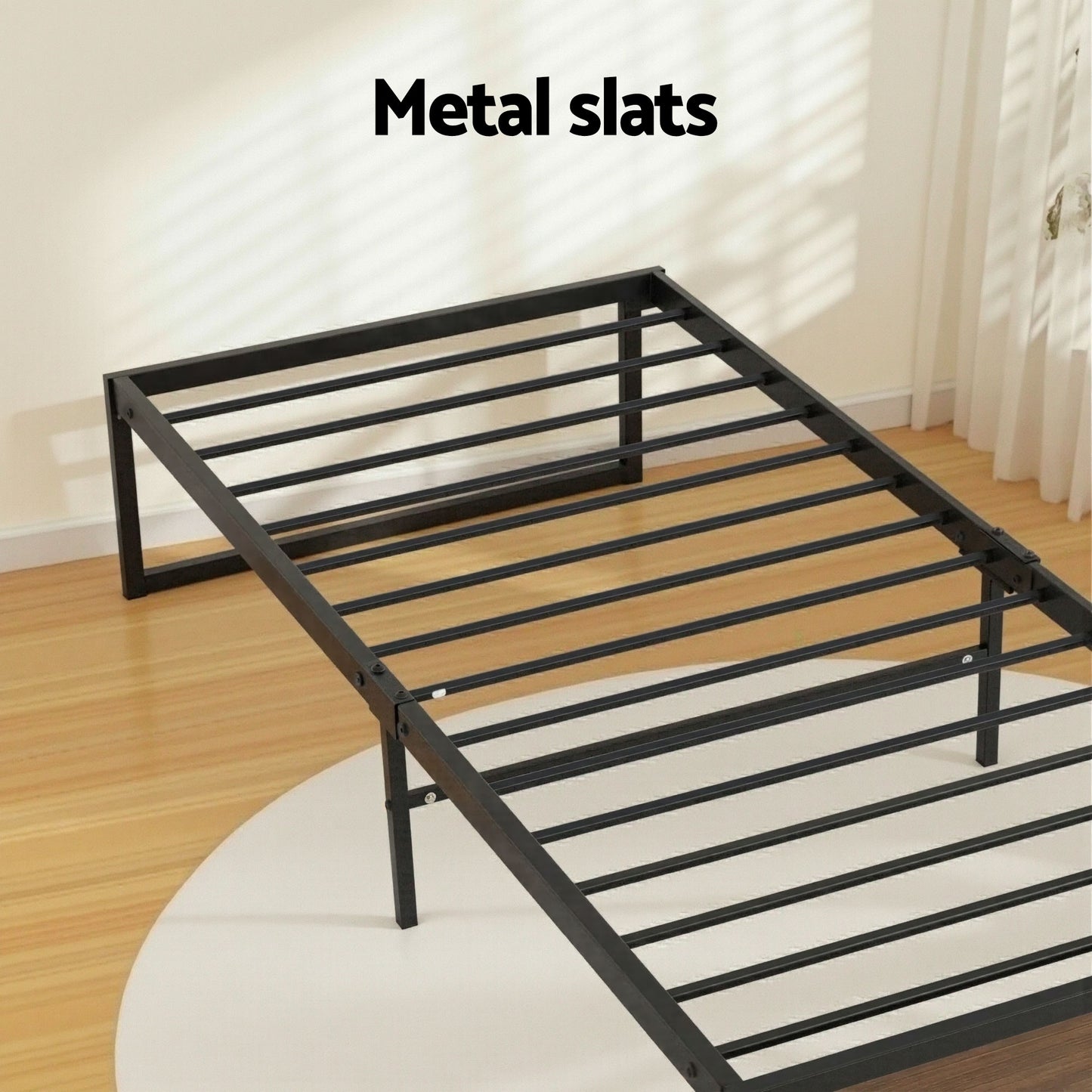 Oslo Metal Bed Frame with Storage Drawers — Single