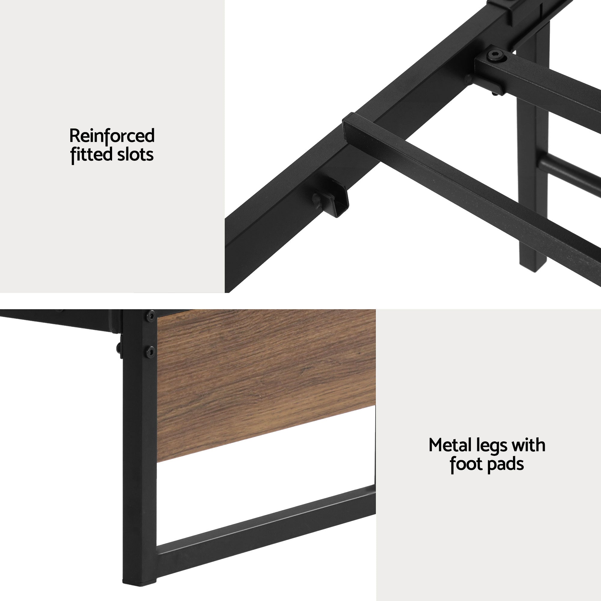 Oslo Metal Bed Frame with Storage Drawers — Single