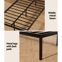 Artiss Bed Frame King Single Size Metal Base Mattress Platform Foundation PAULA