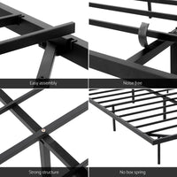 Artiss Double Bed Frame,Floating Metal Bed Frame with Smart LED Lights - Sturdy Metal Platform Bed Base, Silent Design, Tool-Free Assembly, 300KG Capacity for Home/Hotel/Master Bedroom