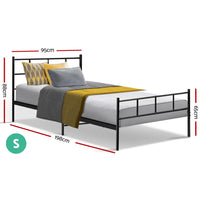 Sol Sleek Metal Bed Frame — Single