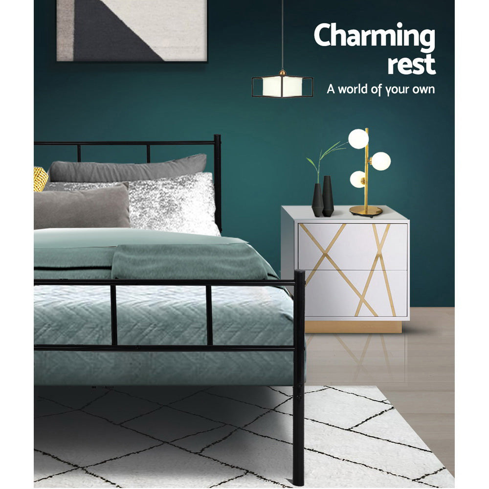 Sol Sleek Metal Bed Frame — Single