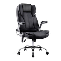 Artiss 8-Point Massage Office Chair — PU Leather Black