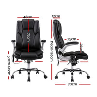 Artiss 8-Point Massage Office Chair — PU Leather Black