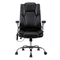 Artiss 8-Point Massage Office Chair — PU Leather Black