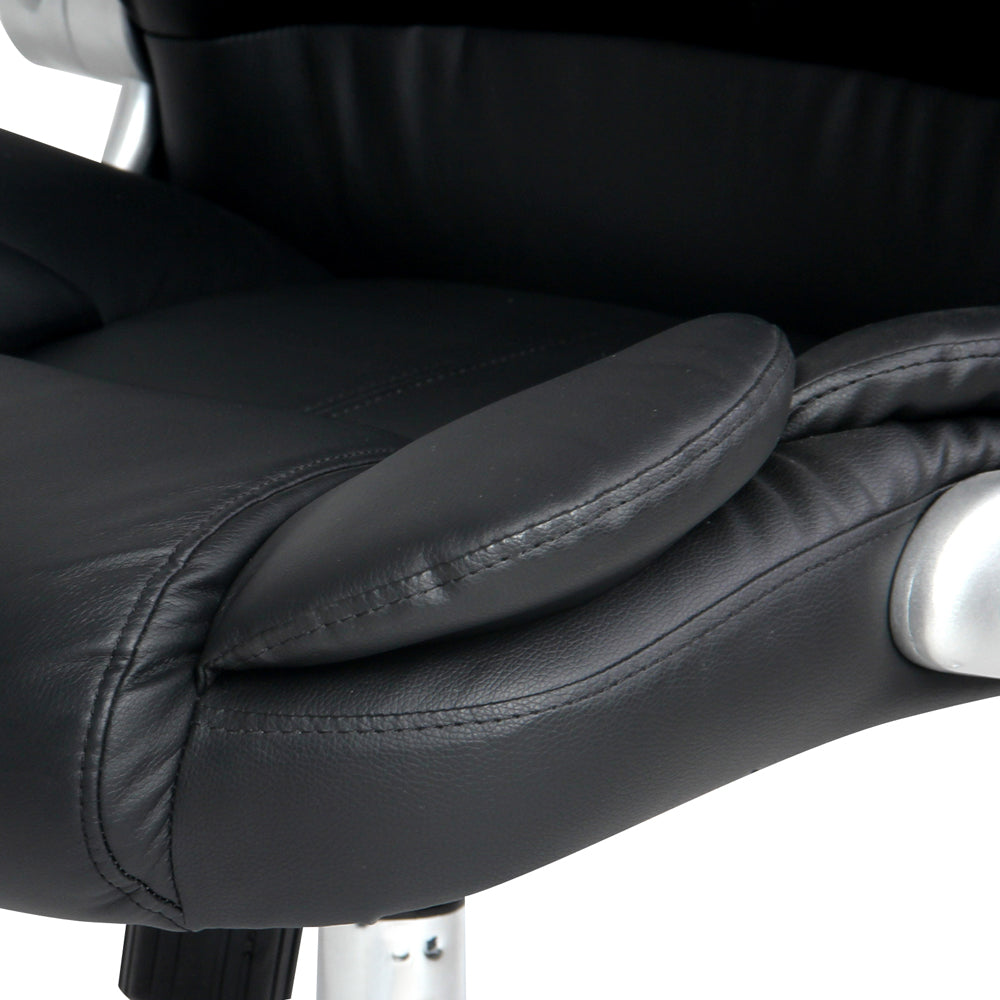 Artiss 8-Point Massage Office Chair — PU Leather Black