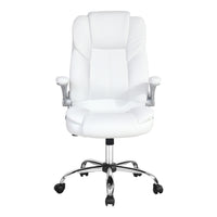 Artiss 8-Point Massage Office Chair — PU Leather White