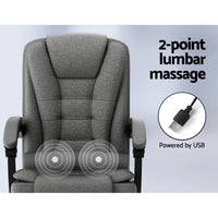Artiss 2-Point Massage Office Chair — Fabric Black