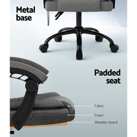 Artiss 2-Point Massage Office Chair — Fabric Black