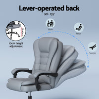Artiss Executive Office Chair 4-Point Massage Adjustable Ergonomic Recline PU