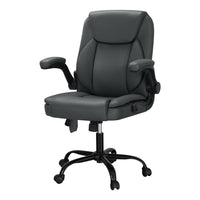 Artiss 2-Point Massage Office Chair — Mid Back PU Leather Grey