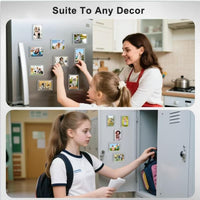 Magnetic Picture Frames for Refrigerator, 2.36 x 3.54 Inch Mini Fridge Magnetic Photo Frame, Double Sided Magnet Acrylic Picture Frame for Fridge/Locker (6Pack)