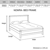 Bed Frame King Size in Solid Wood Veneered Acacia Bedroom Timber Slat in Oak
