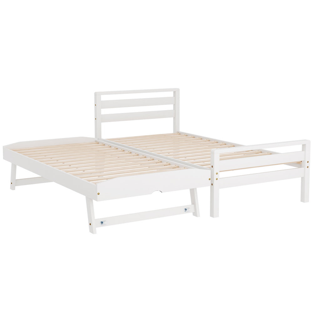 Avis Trundle Bed Frame — Single, White