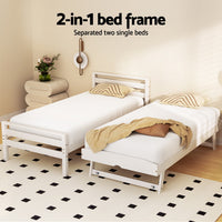 Avis Trundle Bed Frame — Single, White