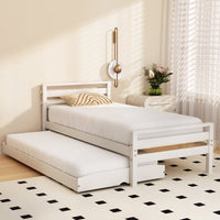 Avis Trundle Bed Frame — Single, White