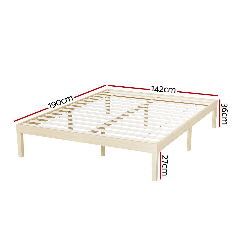 Bruno Pine Timber Bed Frame — Double