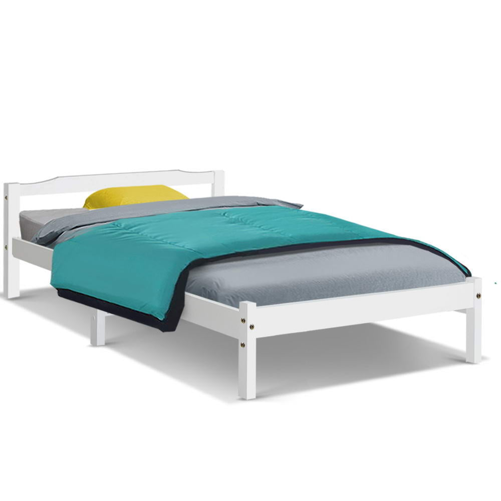 Lexi Pine Bed Frame — Single, White