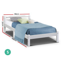 Lexi Pine Bed Frame — Single, White