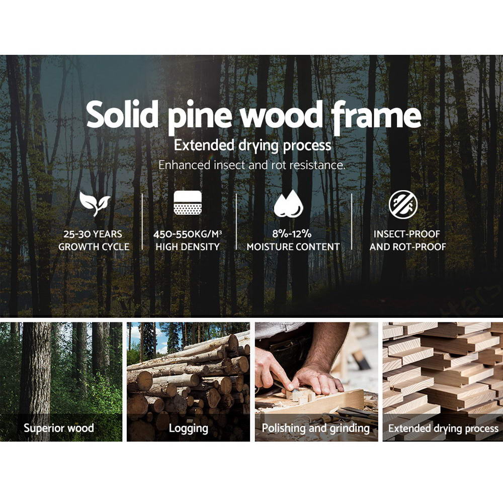 Lexi Pine Bed Frame — Single, White