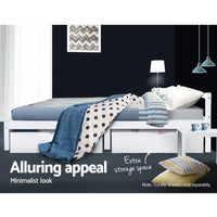 Lexi Pine Bed Frame — Single, White