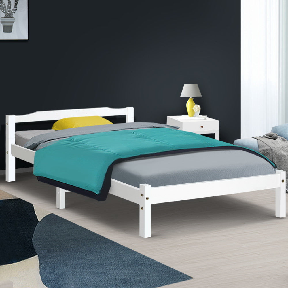 Lexi Pine Bed Frame — Single, White