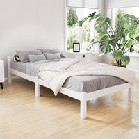 Lexi Pine Bed Frame — Single, White